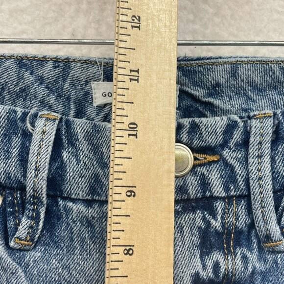 Good American Jeans Womens 4 Blue Good 90s Icon Distressed Straight High Rise - Picture 10 of 12